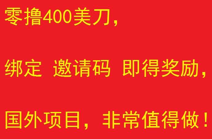 零撸400美刀，绑定 邀请码 即得奖励，国外项目，非常值得做！