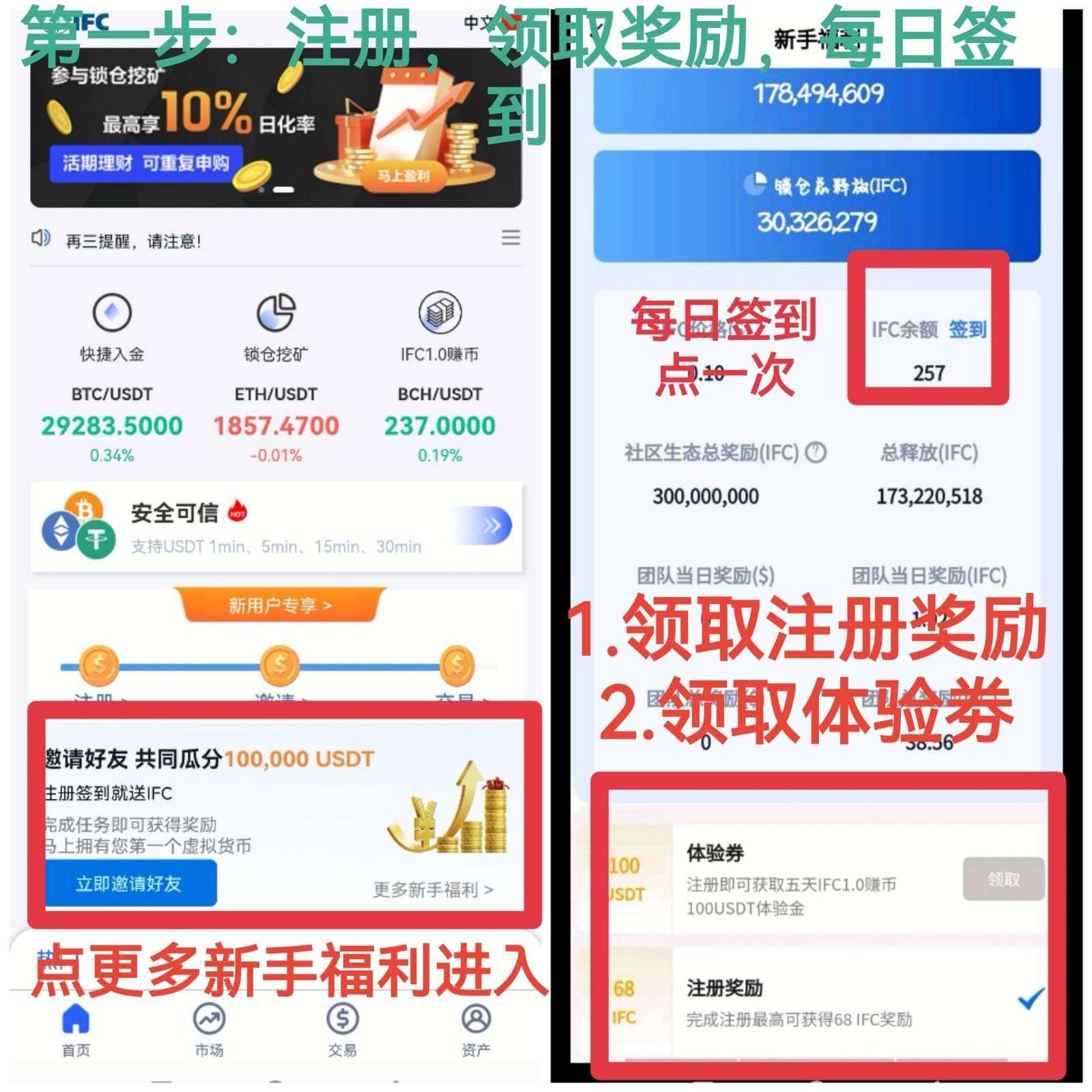 IFC交易在即，每日释放千万空投，注册送5u+68平台币，交易期一币近10u!