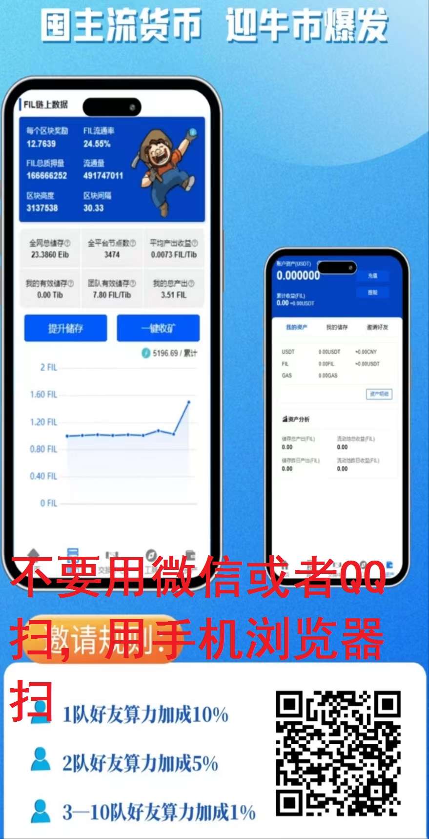 FIL NEW 类似PAXG模式，实名送5个币，价值100+ ，推广10代收益