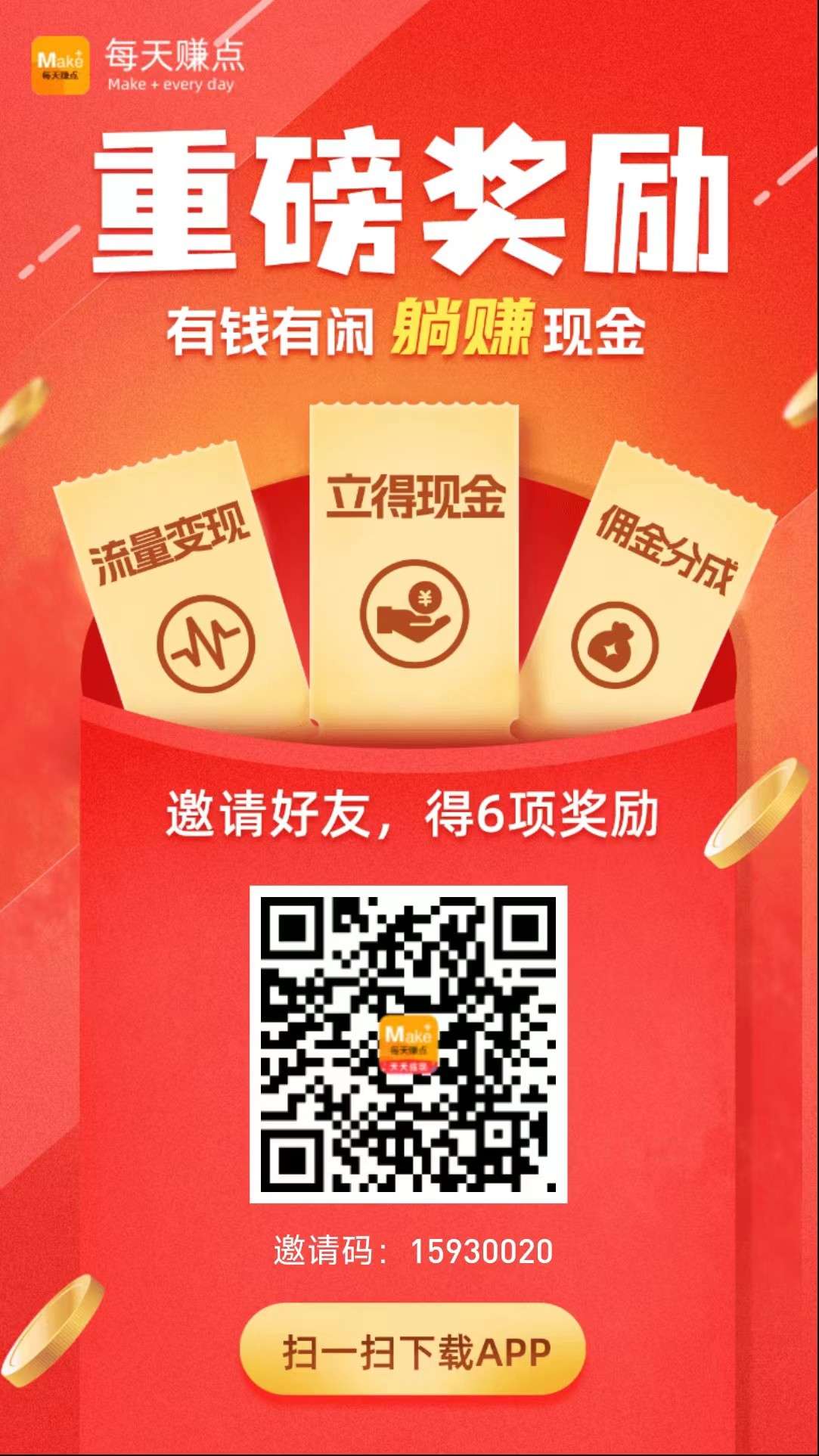 每天赚点APP，可做关注+浏览+点赞等，每天重复做